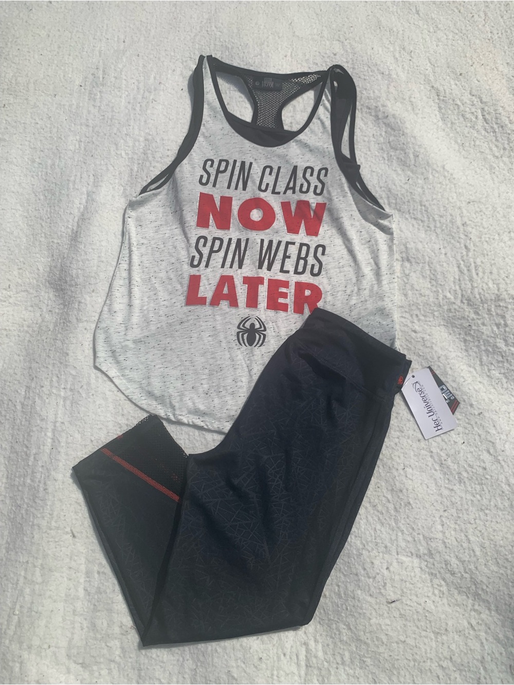 Her Universe Spiderman 'Spin Class Now Spin Webs Later' Leggings Set
